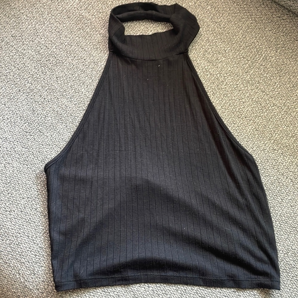 Low back halter crop top